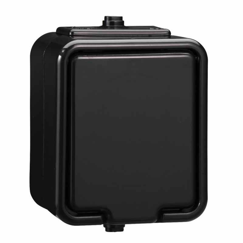 Cedar, gniazdo pojedyncze 2P+PE, IP44, czarny