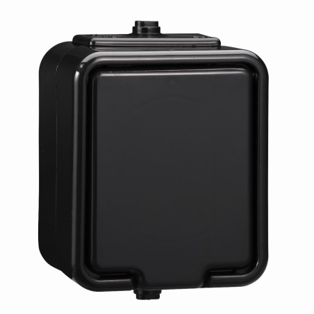 Cedar, gniazdo pojedyncze 2P+PE, IP44, czarny