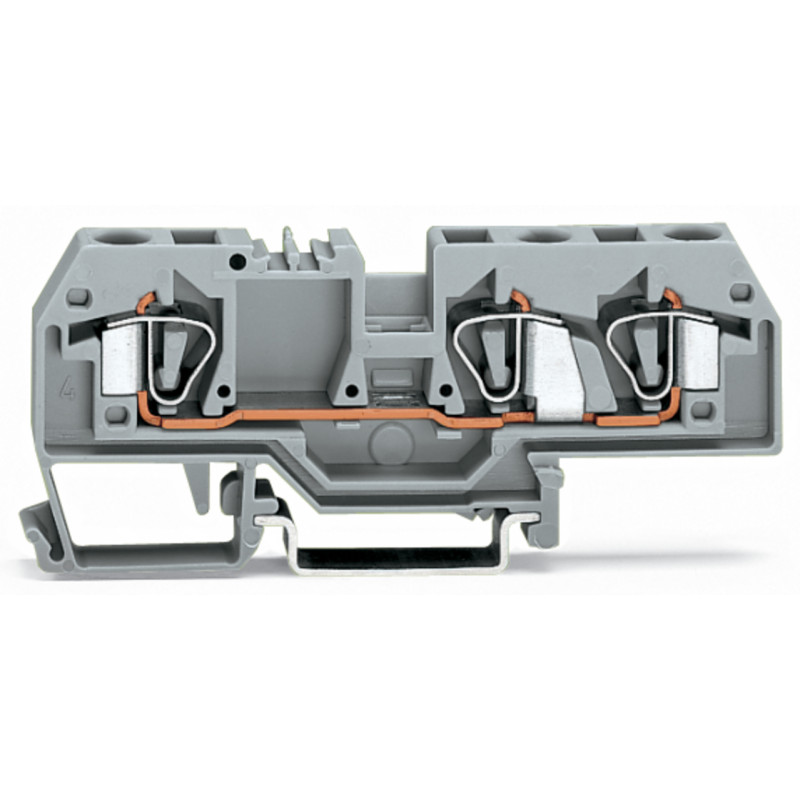 3-przewodowa złączka przelotowa 6 mm², szara 282-681