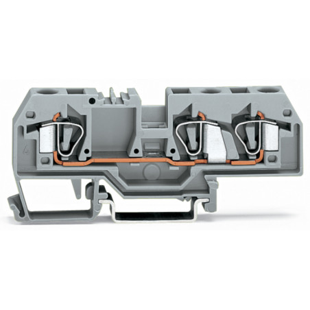 3-przewodowa złączka przelotowa 6 mm², szara 282-681