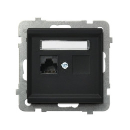 Gniazdo komputerowe pojedyncze RJ45 kat.5e czarny mat KRONE Sonata GPK‑1R/K/m/33