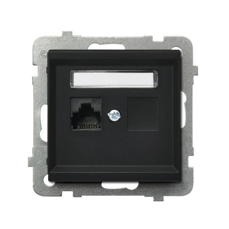 Gniazdo komputerowe pojedyncze RJ45 kat.5e czarny mat KRONE Sonata GPK‑1R/K/m/33