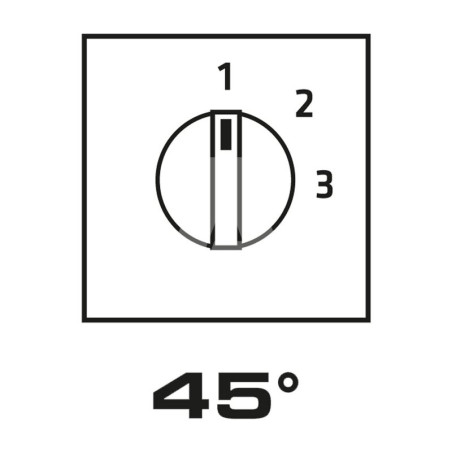 Szara tabliczka z czarnym pokrętłem 1-2-3