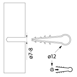 Uchwyt szybkiego montażu okrągły USMO-12 (50szt.) biały 14.4