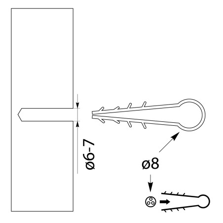 Uchwyt USMO – 8 (okrągły ydy 2x1, 2x1.5, 3x1) (opak.100szt.)