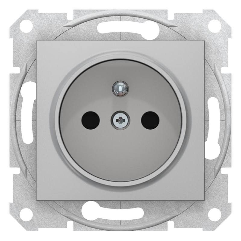SEDNA Gniazdo pojedyncze z/u 16A IP20 z przesłonami aluminium SDN2800160
