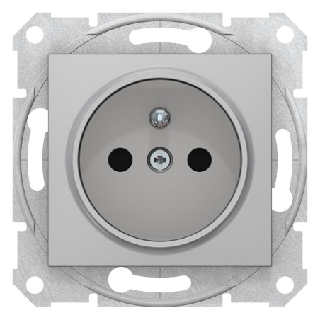 SEDNA Gniazdo pojedyncze z/u 16A IP20 z przesłonami aluminium SDN2800160