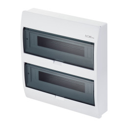 Rozdzielnica natynkowa ELEGANT RN 2x18 biała drzwi dymne IP40 2407-01