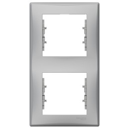 Ramka 2-krotna pionowa aluminium Sedna SDN5801160