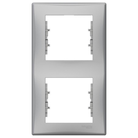 Ramka 2-krotna pionowa aluminium Sedna SDN5801160