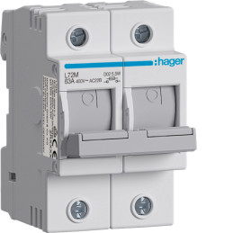 Modułowy rozłącznik bezpiecznikowy poziomy D02 2P 63A 400VAC 110/220VDC L72M