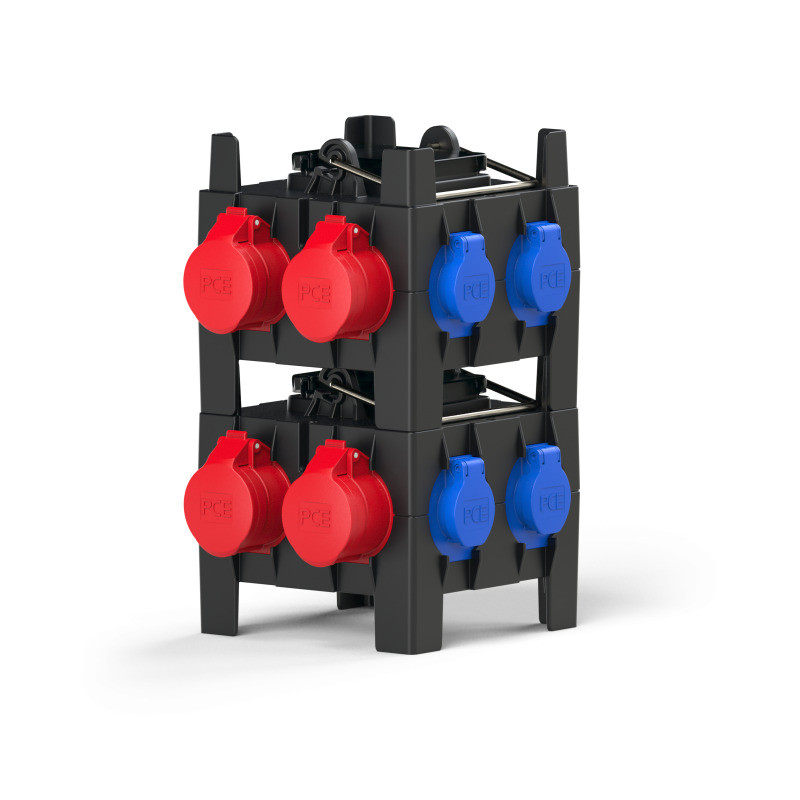 ROZDZIELNICE PRZENOŚNE Z TWORZYWA TYPU „NYSA”  Wejście 2mb H05RN-F 3G2,5 + wtyczka gum. 16/3 230V Wyjście 7xGS