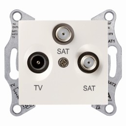 Sedna, gniazdo TV/SAT/SAT końcowe, 1dB, kremowy