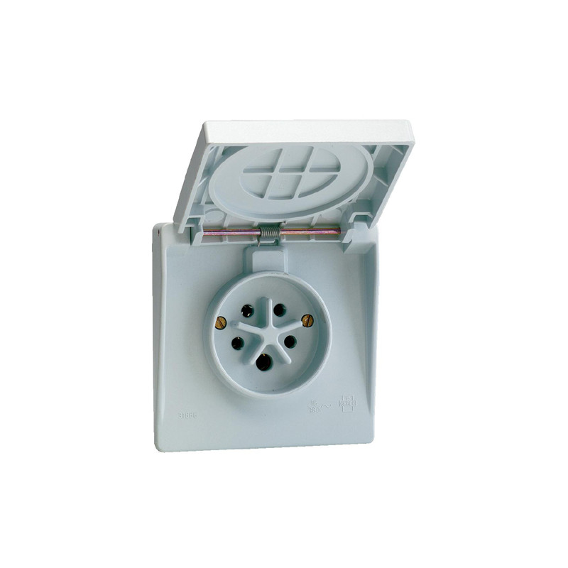 Gniazdko z klapką (IP44)  3P + N + W  16A  230/400V [600797]