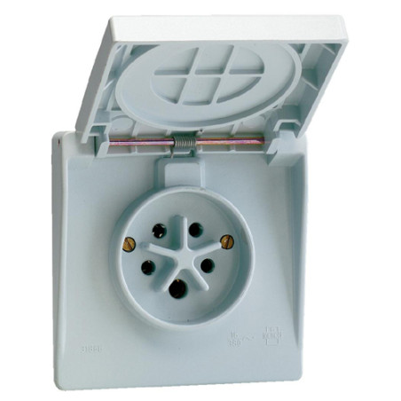 Gniazdko z klapką (IP44)  3P + N + W  16A  230/400V [600797]