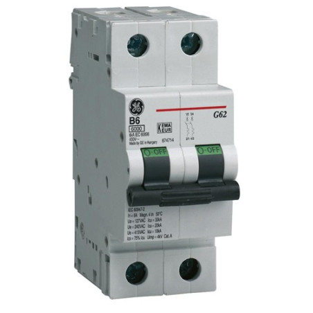 Wyłącznik nadprądowy 2P B 25A 6kA AC G62B25 674720