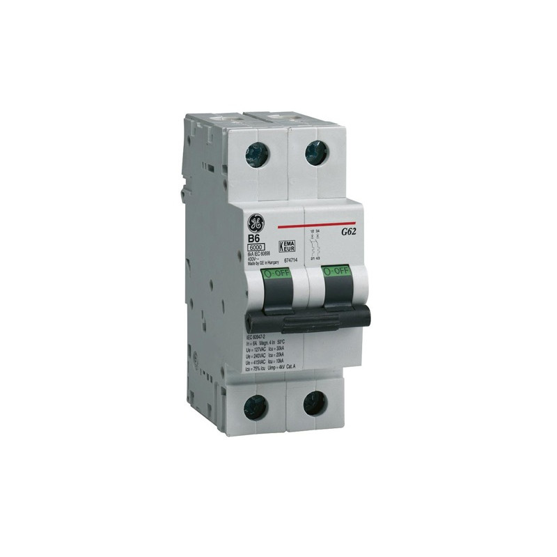 Wyłącznik nadprądowy 2P B 32A 6kA AC G62B32 674721
