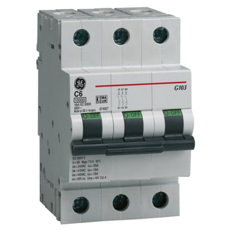 Wyłącznik nadprądowy 3P C 6A 10kA AC 103C06 674907