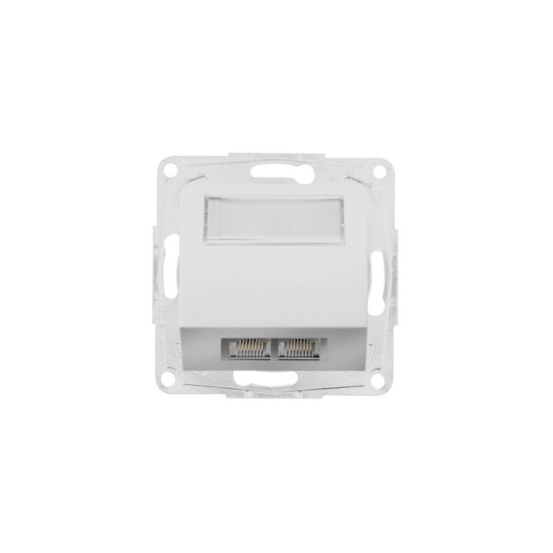 Gniazdo telefoniczne podwójne 2xRJ12, Optima