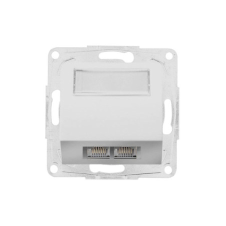 Gniazdo telefoniczne podwójne 2xRJ12, Optima