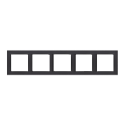 SIMON 10 Ramka 5-krotna - uniwersalna poziom i pion  czarny mat	 CR5/49