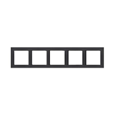 SIMON 10 Ramka 5-krotna - uniwersalna poziom i pion  czarny mat	 CR5/49