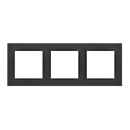 SIMON 10 Ramka 3-krotna - uniwersalna poziom i pion  czarny mat	CR3/49