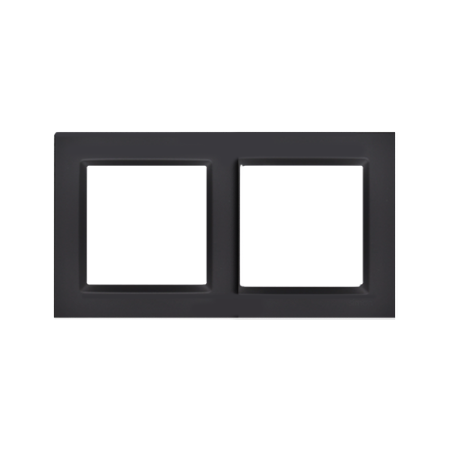 SIMON 10 Ramka 2-krotna - uniwersalna poziom i pion  czarny mat CR2/49