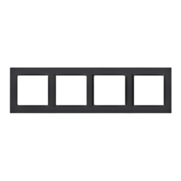 SIMON 10 Ramka 4-krotna - uniwersalna poziom i pion  czarny mat CR4/49
