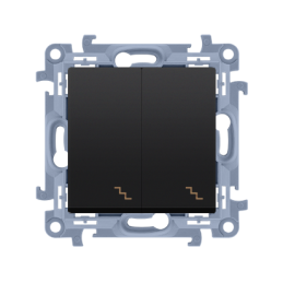 SIMON 10 WC-W6x2xxx-01-49xx Łącznik schodowy podwójny (moduł) 10AX, 250V~, zaciski śrubowe  czarny mat