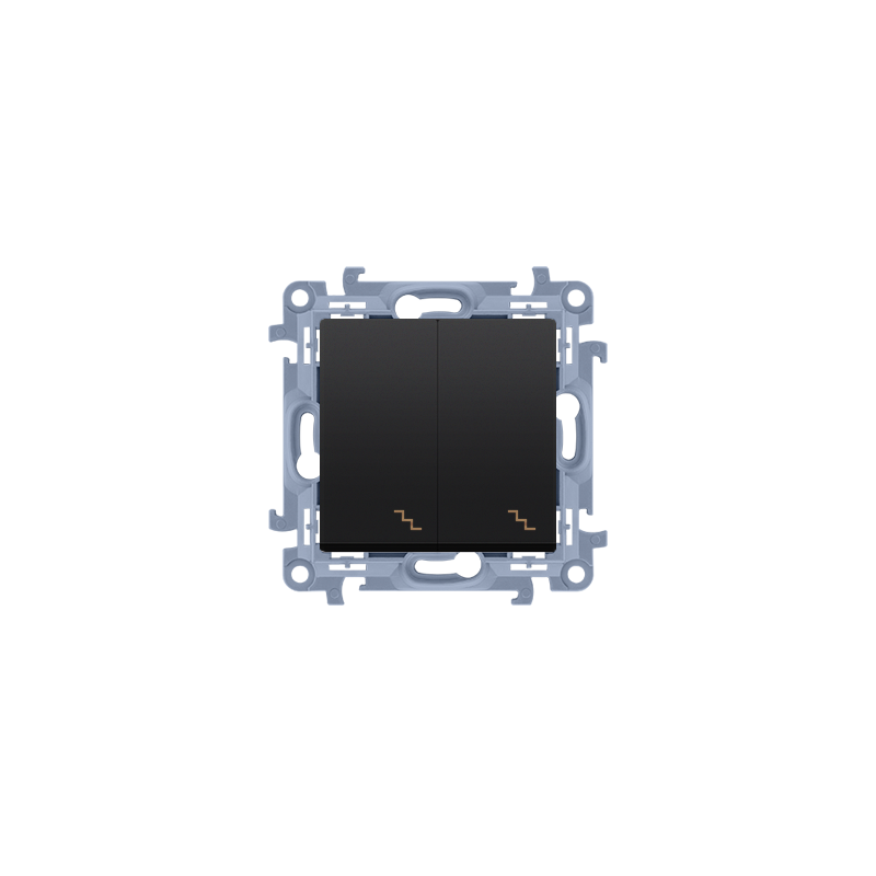 SIMON 10 WC-W6x2xxx-01-49xx Łącznik schodowy podwójny (moduł) 10AX, 250V~, zaciski śrubowe  czarny mat