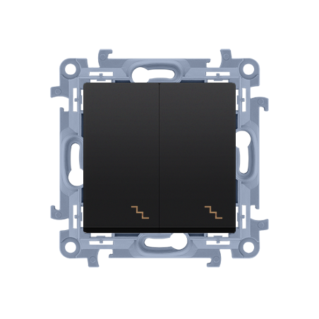SIMON 10 WC-W6x2xxx-01-49xx Łącznik schodowy podwójny (moduł) 10AX, 250V~, zaciski śrubowe  czarny mat
