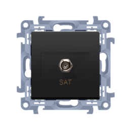 Simon 10 Gniazdo antenowe typu "F" pojedyncze (moduł)  czarny CASF1.01/49