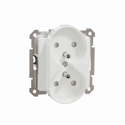 Gniazdo 2x2P+PE z przesłonami Sedna Design SDD111275