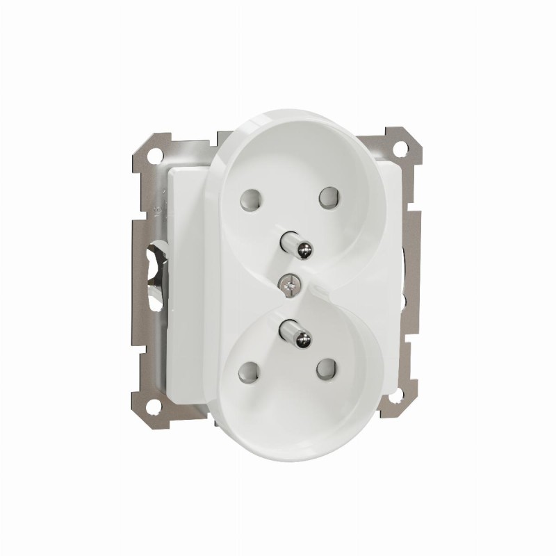 Gniazdo 2x2P+PE z przesłonami Sedna Design SDD111275