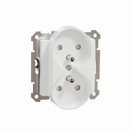 Gniazdo 2x2P+PE z przesłonami Sedna Design SDD111275