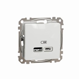Gniazdo ładowania USB A+C 2,4 białe Sedna D&E SDD111402