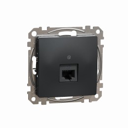 Sedna Design & Elements, gniazdo komputerowe RJ45 kat.5e UTP, czarny antracyt