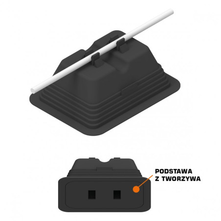 AN-11S Uchwyt betonowy w tworzywie z podstawką z tworzywa (Prostokątny)