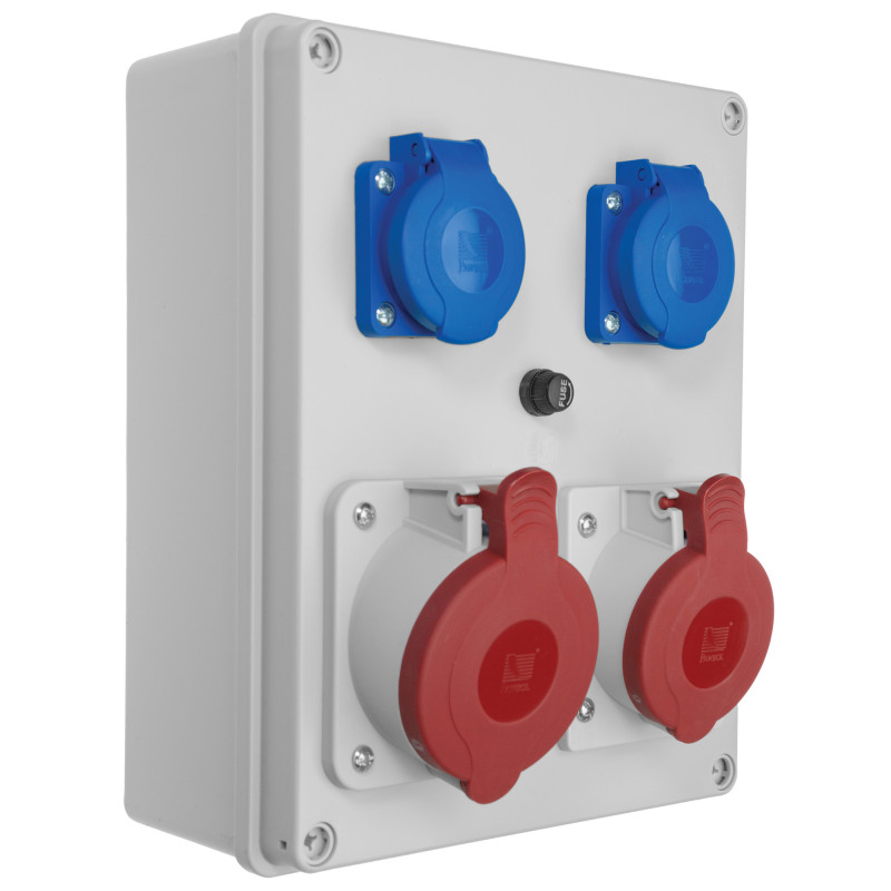 Rozdzielnica R-BOX 240, 1 x 32A / 5p, 1 x 16A / 5p, 2 x 250 V