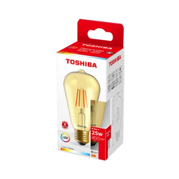 Żarówka TOSHIBA LED FILAMENT Dekoracyjna (AMBER) ST64 E27 4.5W = 25W 2200K Edison