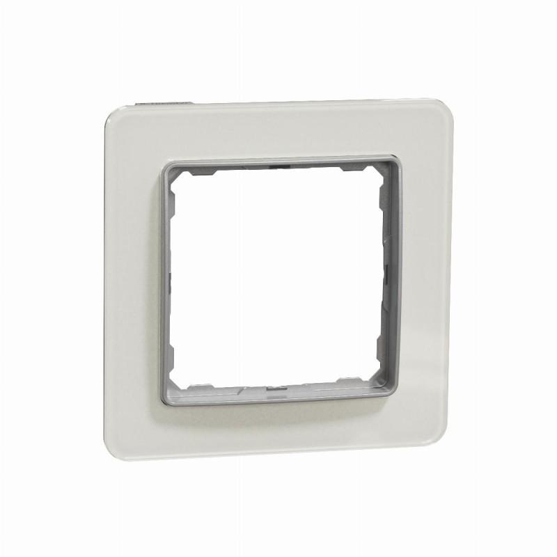 Ramka 1-krotna szkło białe Sedna D&E SDD360801