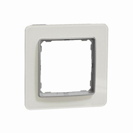 Ramka 1-krotna szkło białe Sedna D&E SDD360801