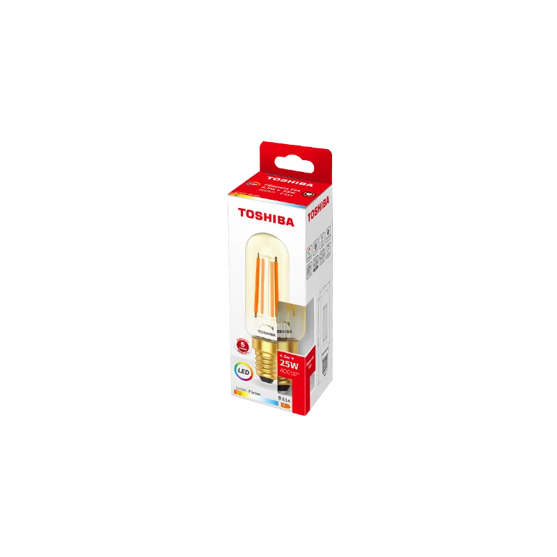 TOSHIBA LED FILAMENT Dekoracyjna (AMBER) T25 E14 4.5W 2200K Tablicowa