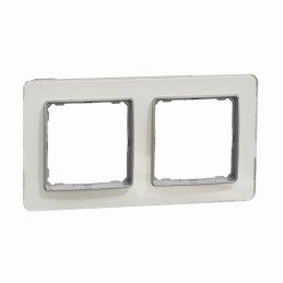 Ramka 2-krotna szkło białe Sedna D&E SDD360802