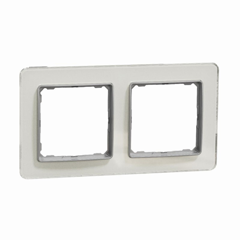 Ramka 2-krotna szkło białe Sedna D&E SDD360802