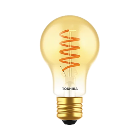 Żarówka TOSHIBA LED FILAMENT Dekoracyjna (SPIRAL AMBER) A60 E27 4.5W = 25W 2200K