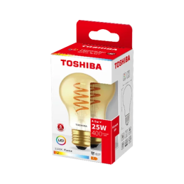 Żarówka TOSHIBA LED FILAMENT Dekoracyjna (SPIRAL AMBER) A60 E27 4.5W = 25W 2200K