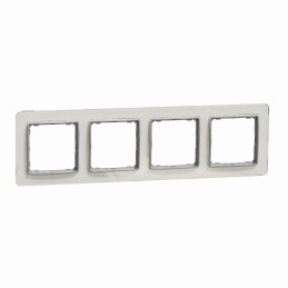 Ramka 4-krotna szkło białe Sedna Elements SDD360804