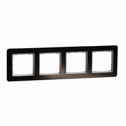 Ramka 4-krotna szkło czarne Sedna Elements SDD361804